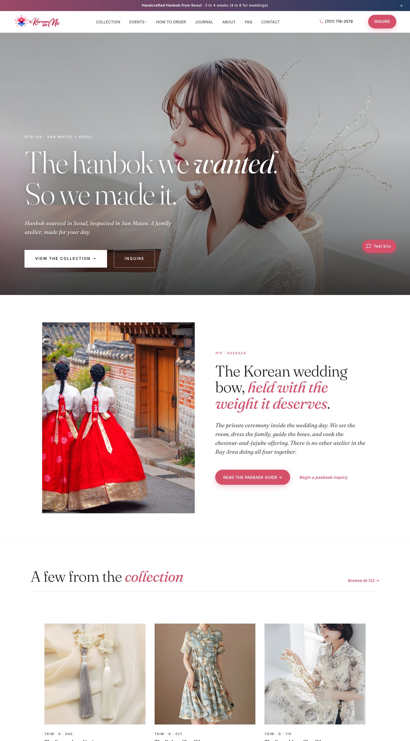 Current The Korean in Me homepage capture. Use Visit website to interact with the live website.